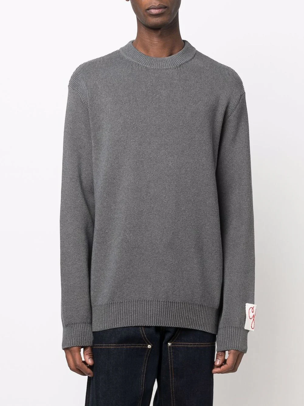 GOLDEN GOOSE Men's Round-neck Sweater in Cotton with Logo on the Back - Image 3