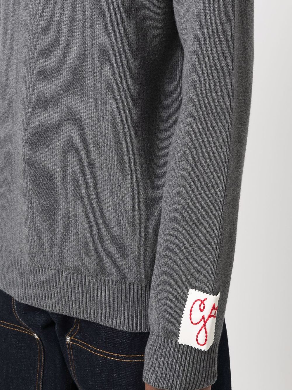 GOLDEN GOOSE Men's Round-neck Sweater in Cotton with Logo on the Back - Image 4