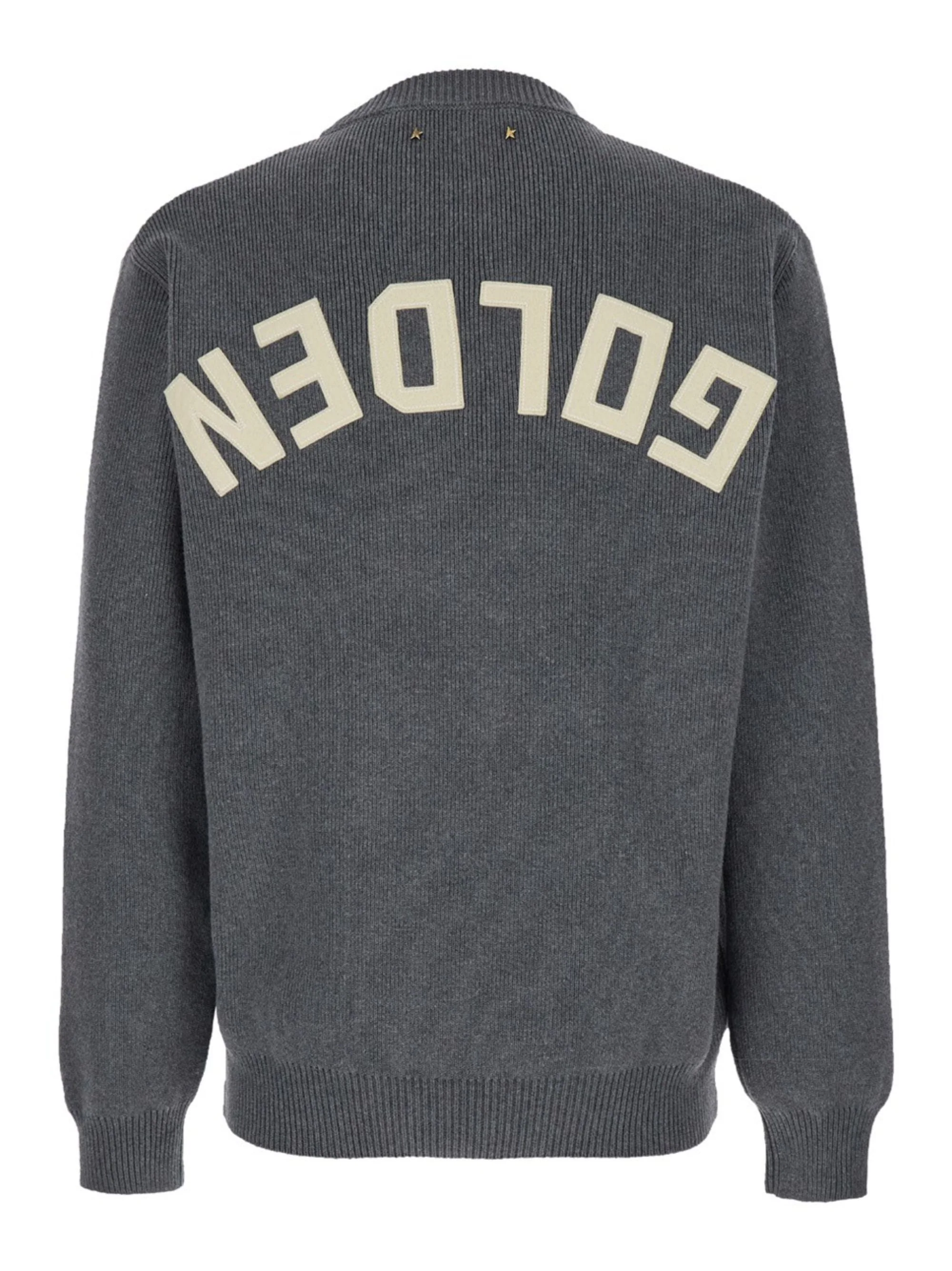 GOLDEN GOOSE Men's Round-neck Sweater in Cotton with Logo on the Back - Image 7