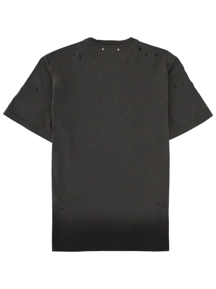 GOLDEN GOOSE Men's T-shirt with Contrasting Logo and Star - Image 2