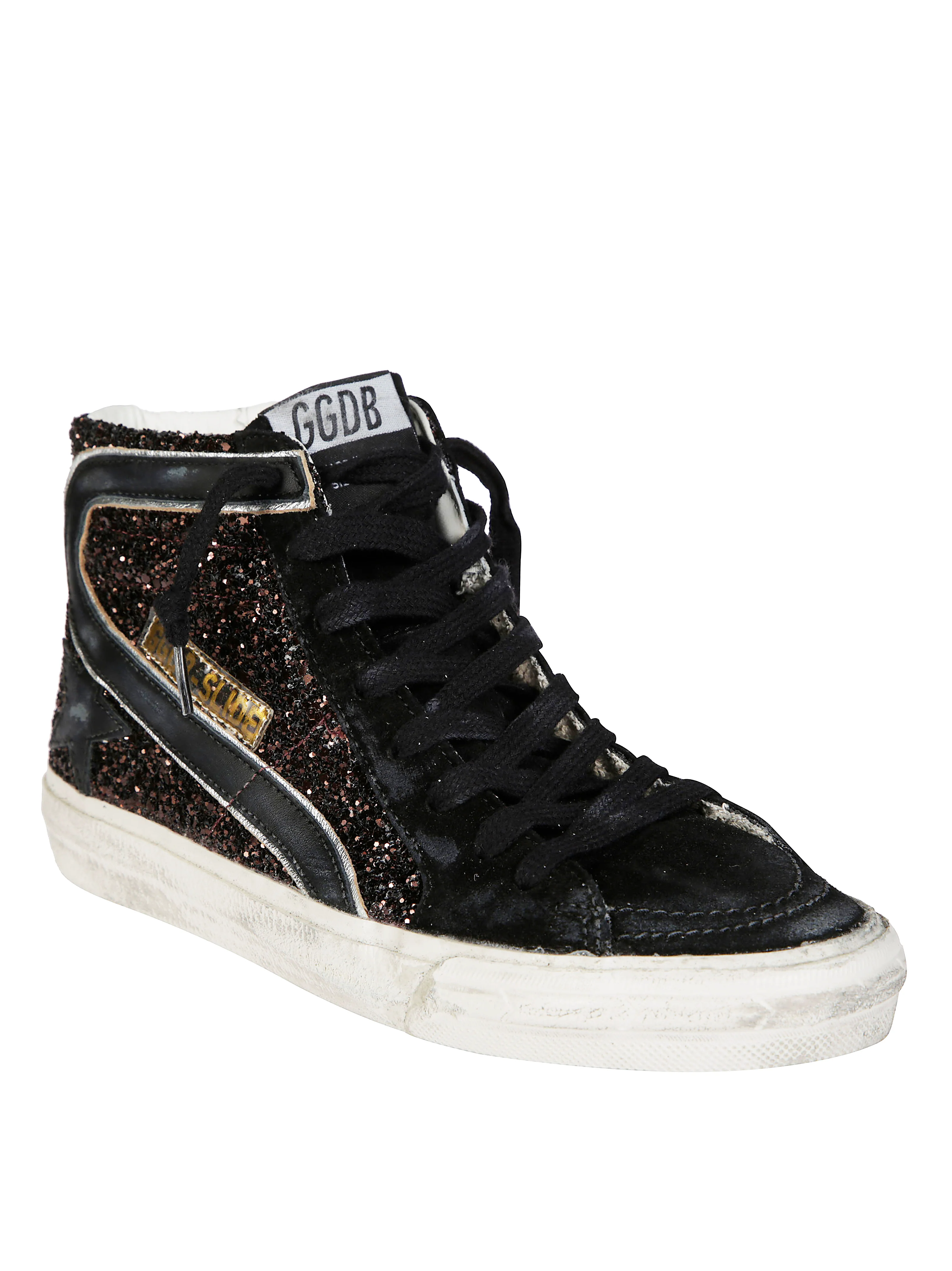 Golden Goose Slide in Glitter with Leather Star and Flash - Image 2