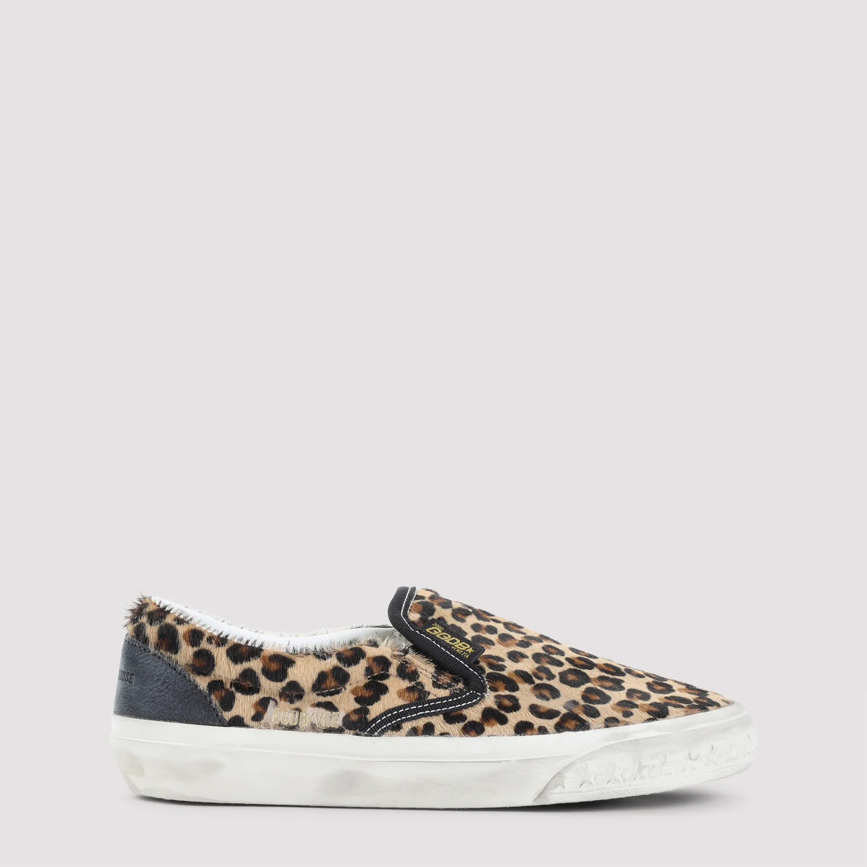 GOLDEN GOOSE VCE Penstar in Leopard-print Pony Skin with Leather Heel Tab