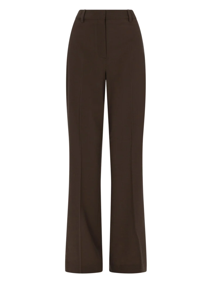GOLDEN GOOSE Women's Trousers in a Herringbone Linen Blend
