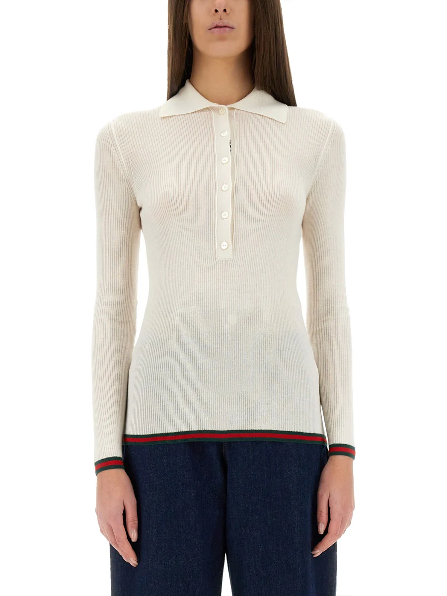 GUCCI Cashmere and Silk Polo Shirt - Image 4