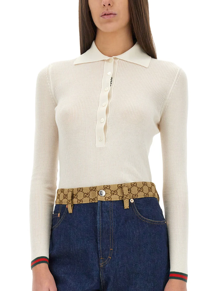 GUCCI Cashmere and Silk Polo Shirt - Image 7