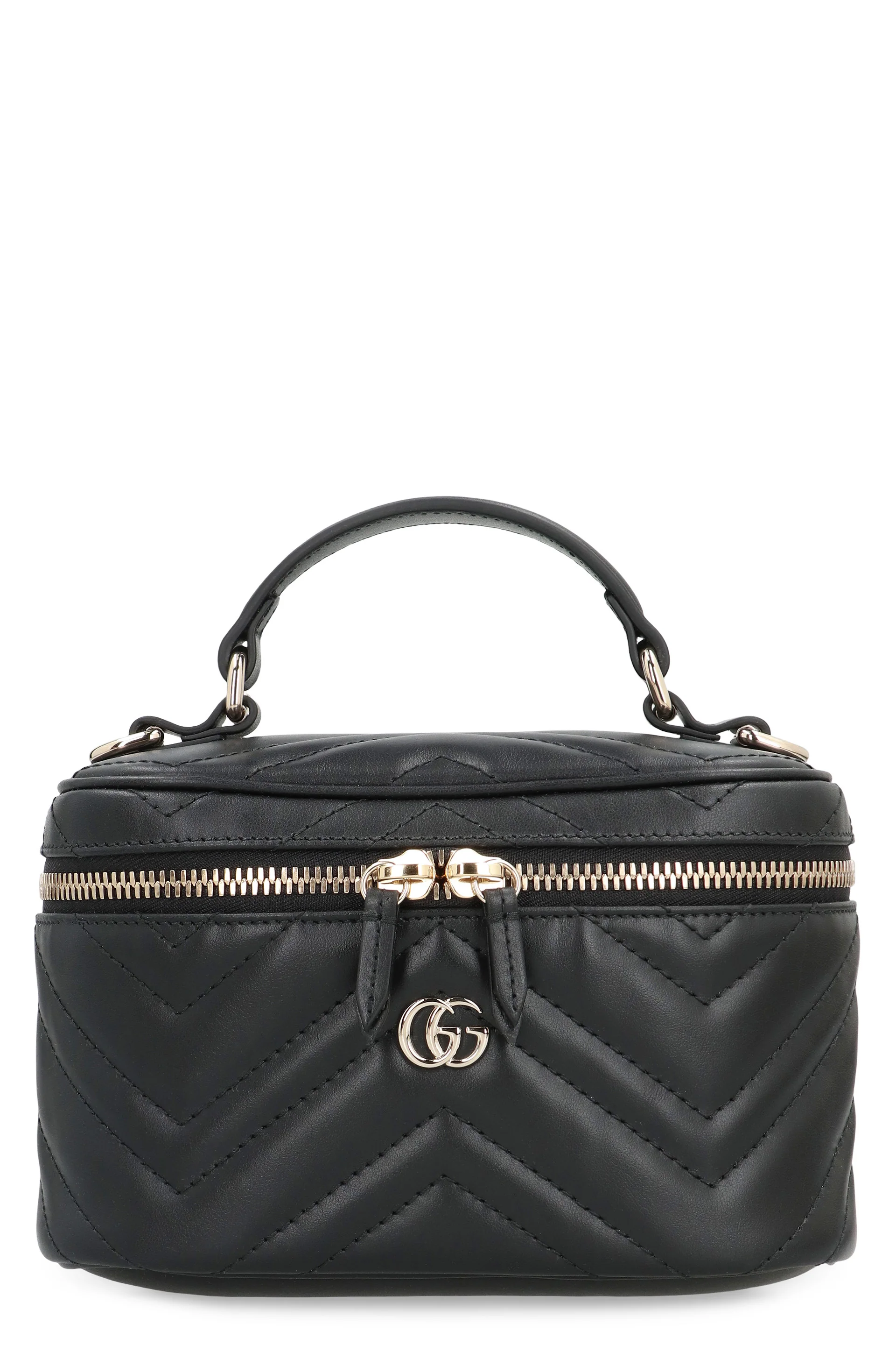 Gucci Chevron Quilted Mini Handbag with Gold-Tone Hardware