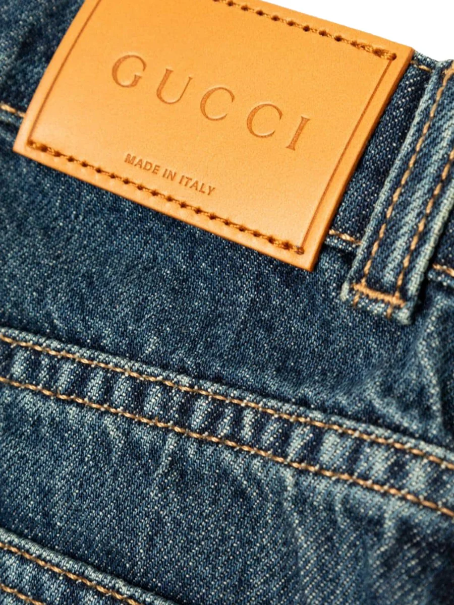 Gucci Eco Washed Denim Mini Trousers for Kids - Image 3