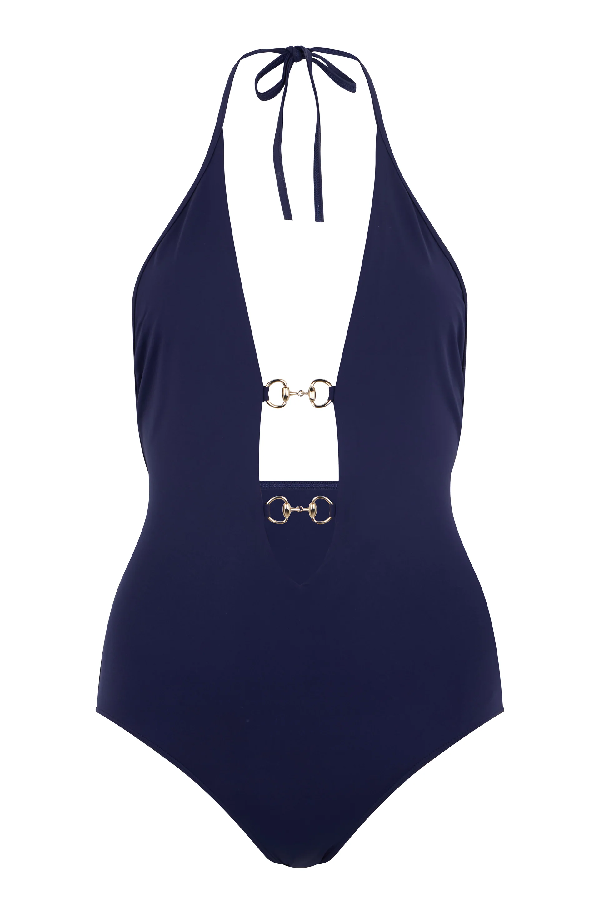 Gucci Elegant One-Piece Swimsuit with Ties at the Neck, Sizes Available