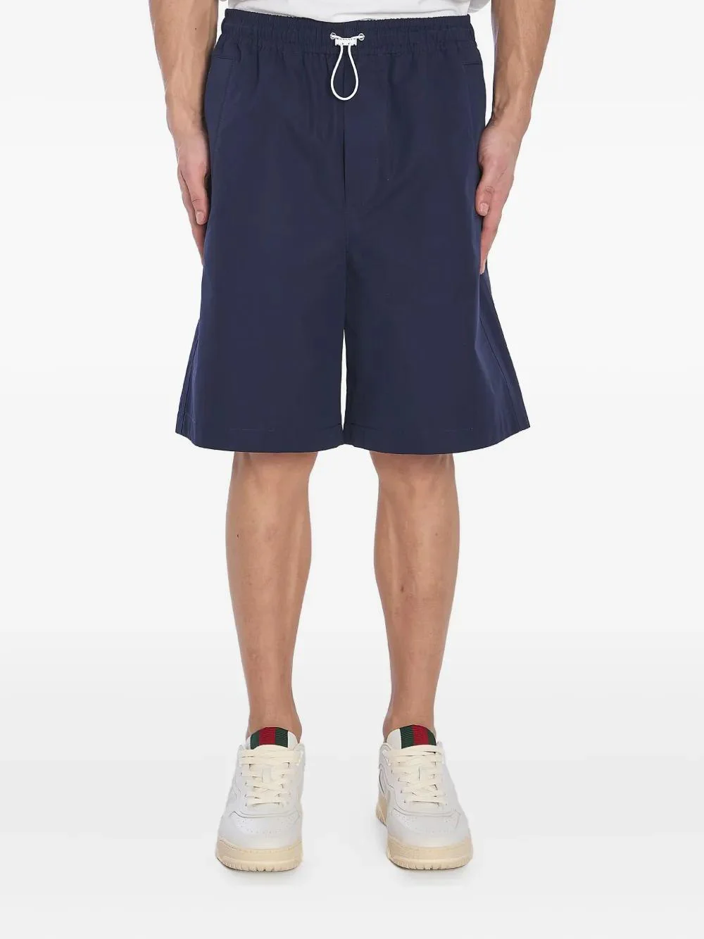 GUCCI Embroidered Drawstring Cotton-Poplin Shorts