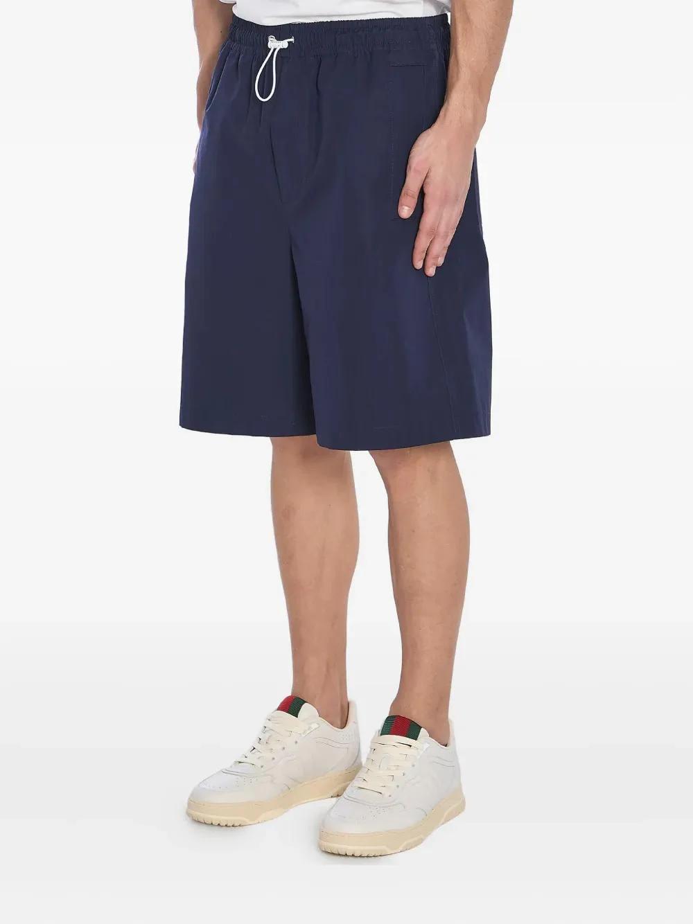 GUCCI Embroidered Drawstring Cotton-Poplin Shorts - Image 2
