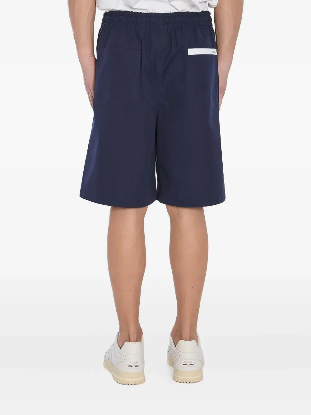GUCCI Embroidered Drawstring Cotton-Poplin Shorts - Image 4