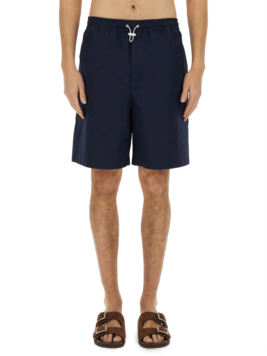 GUCCI Embroidered Drawstring Cotton-Poplin Shorts - Image 5