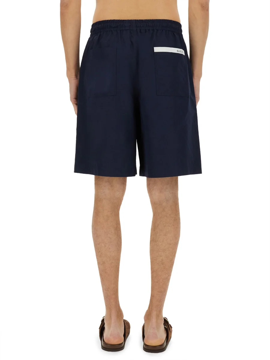 GUCCI Embroidered Drawstring Cotton-Poplin Shorts - Image 7