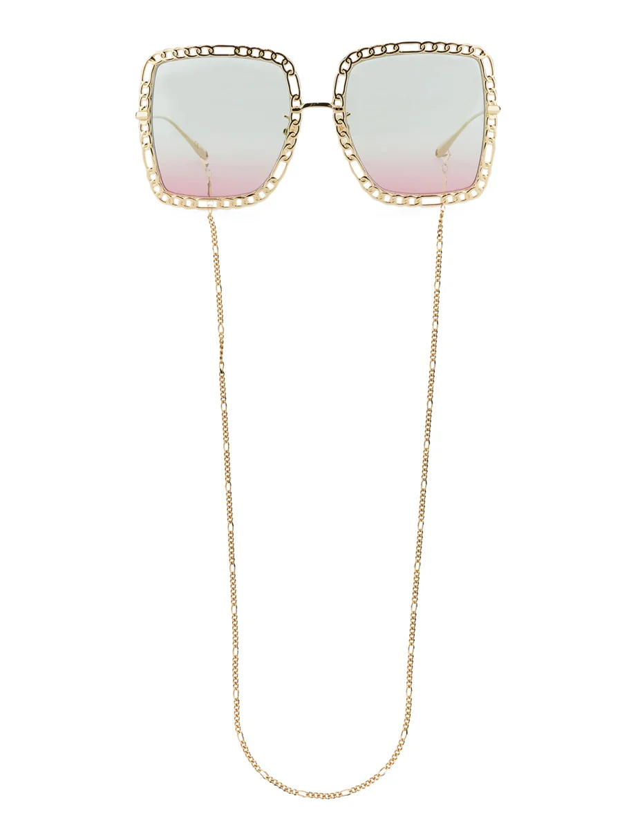 GUCCI Eyewear Chain-detail Square-frame Sunglasses - Image 2