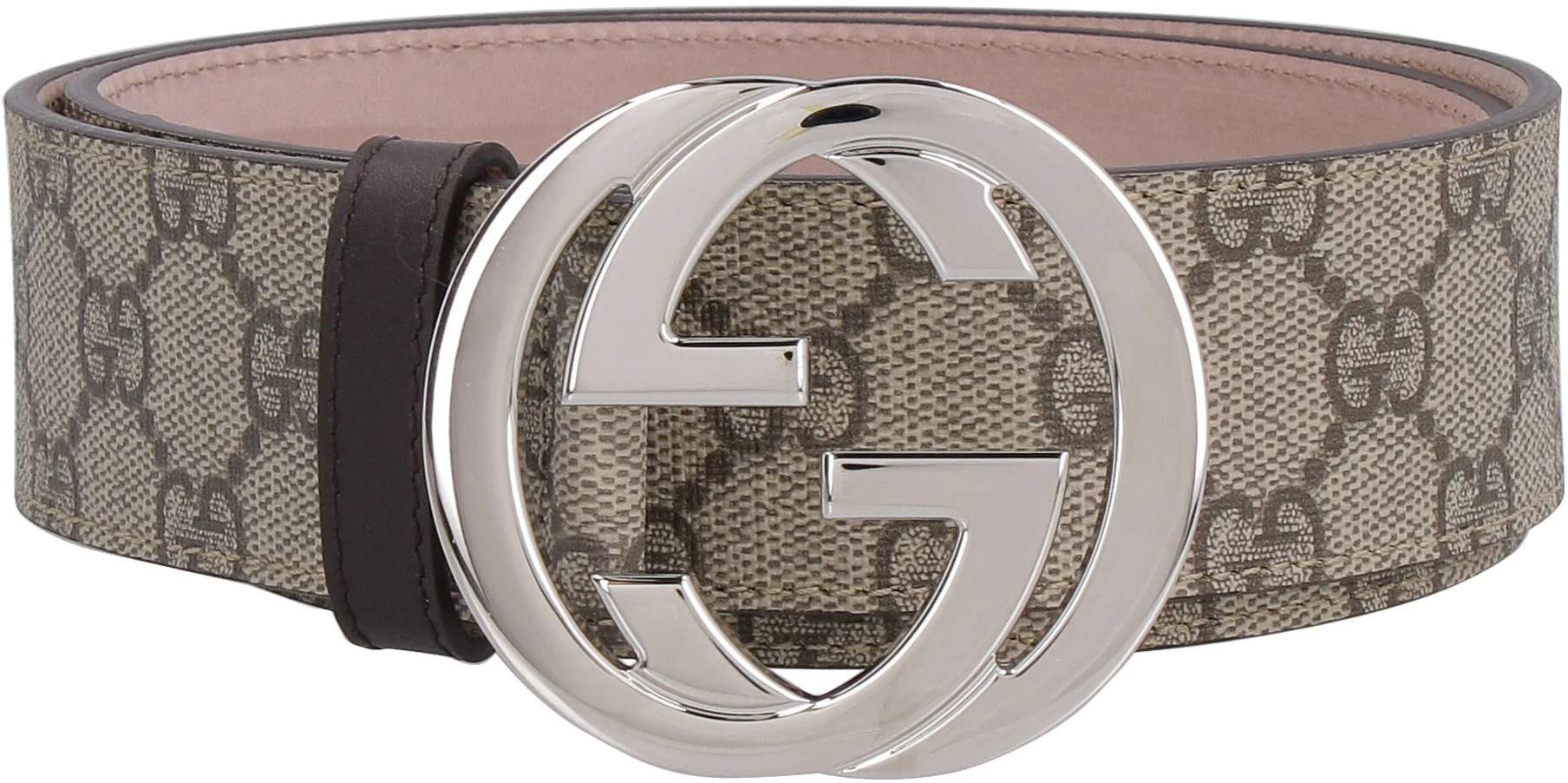 Gucci GG Logo Print Fabric Belt with Silver-tone Metal Buckle - 6.5x6.5 cm - Image 2