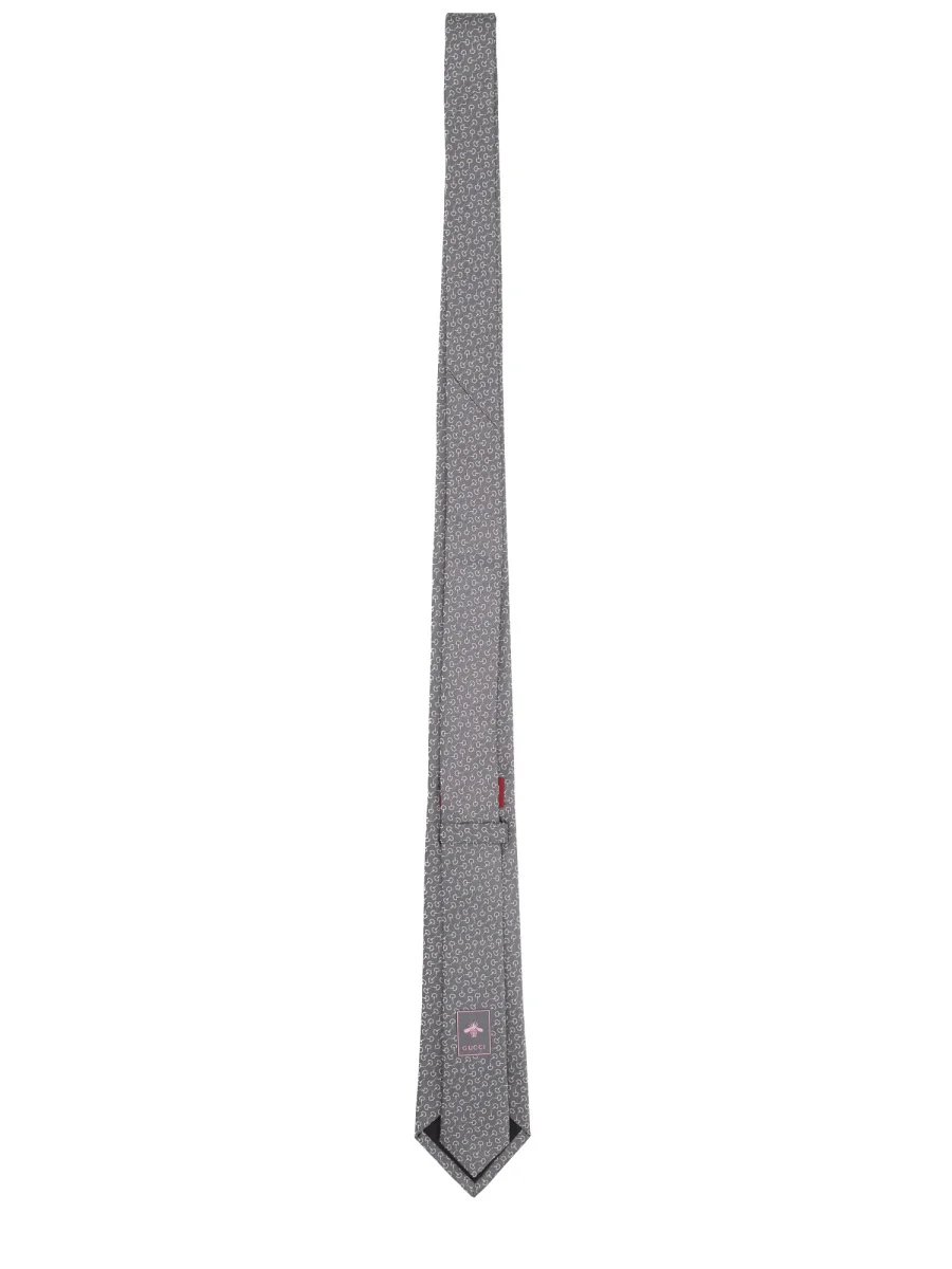 GUCCI Horsebit Embroidered Tie - Image 4