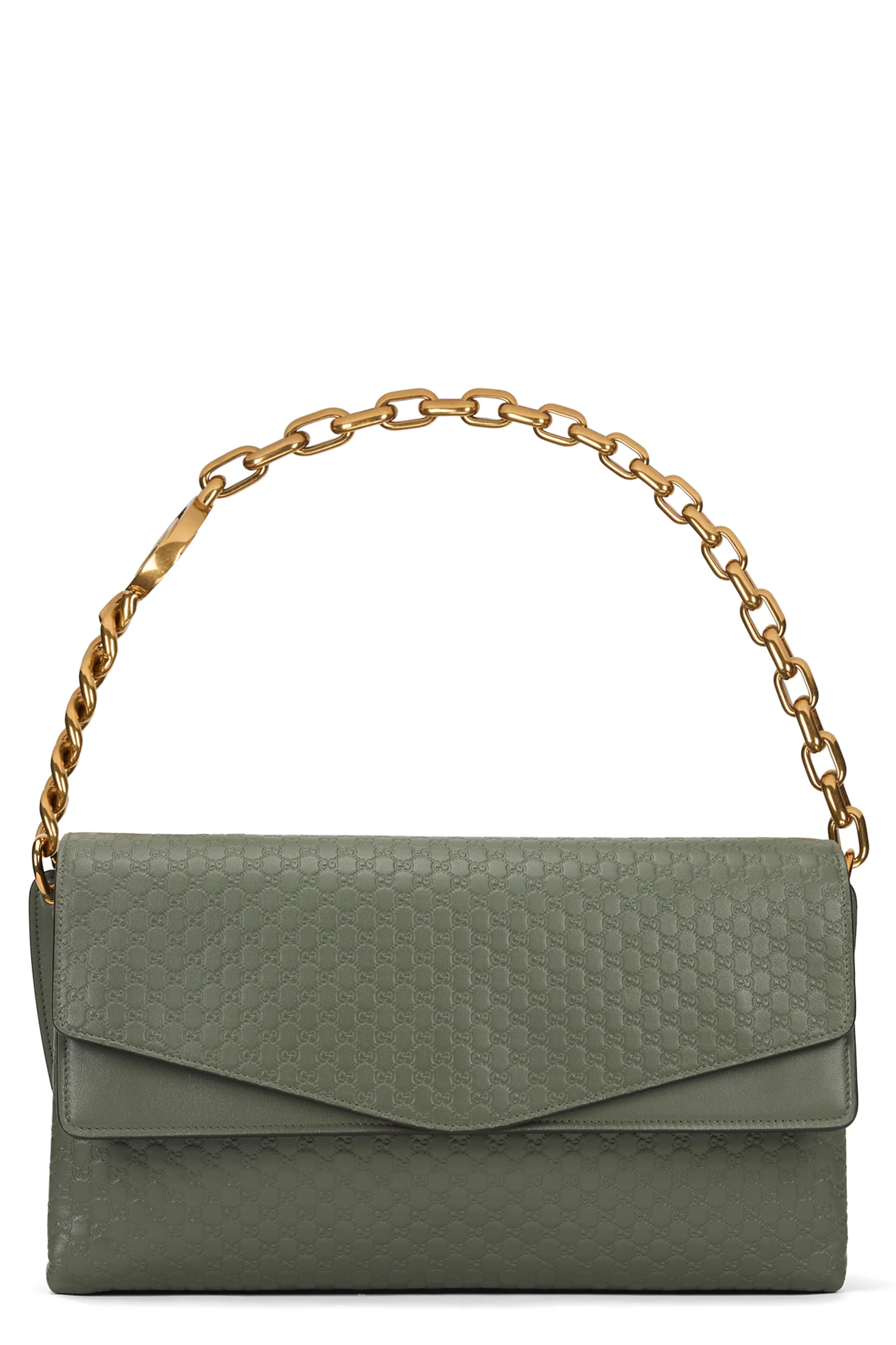 Gucci Leather Handbag with GG Embossed Monogram - 36 cm