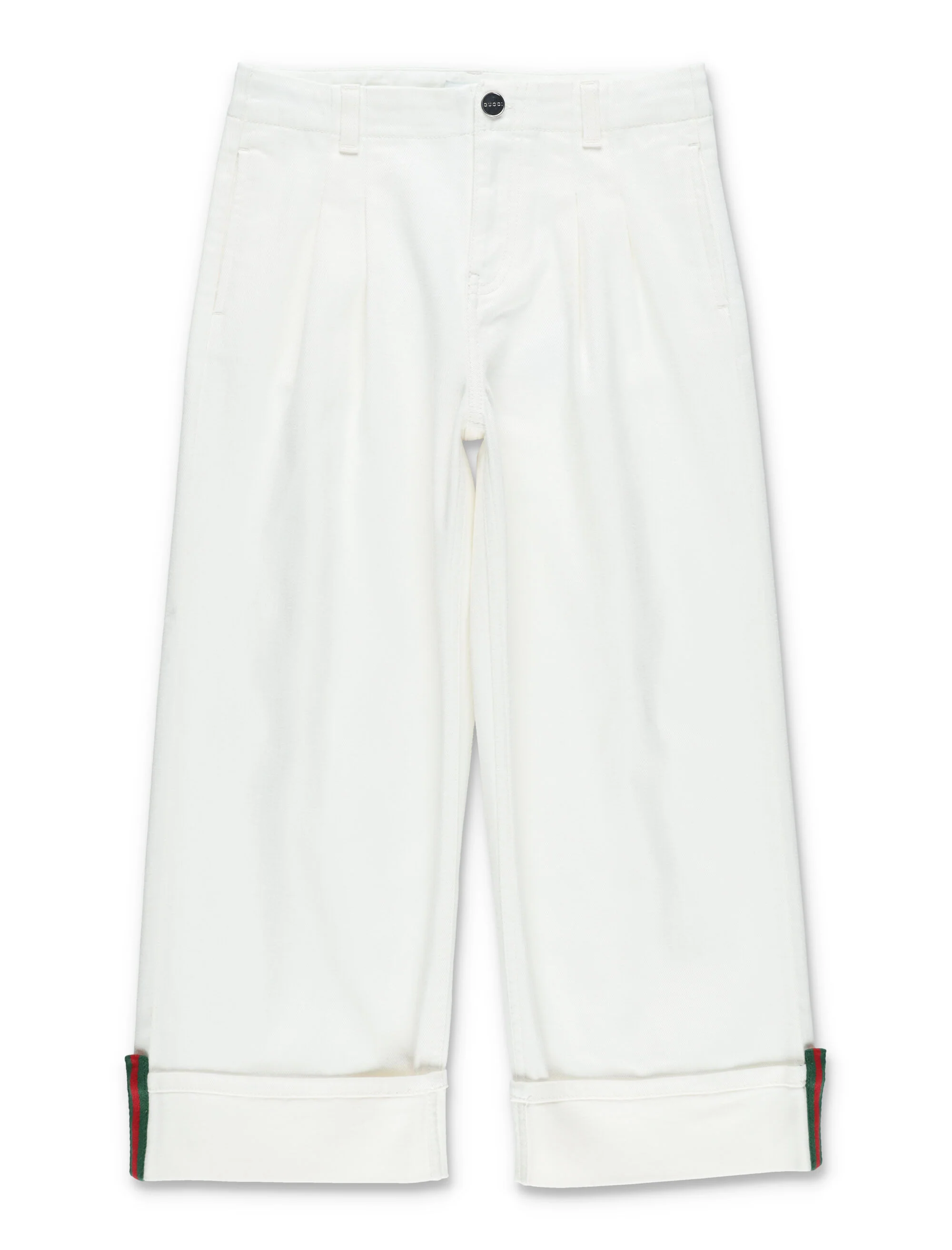 Gucci Wide Leg Girls' Stretch Denim Pants with Adjustable Waistband