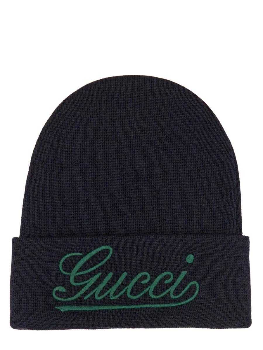 GUCCI Wool Beanie with Gucci Embroidery - Image 3