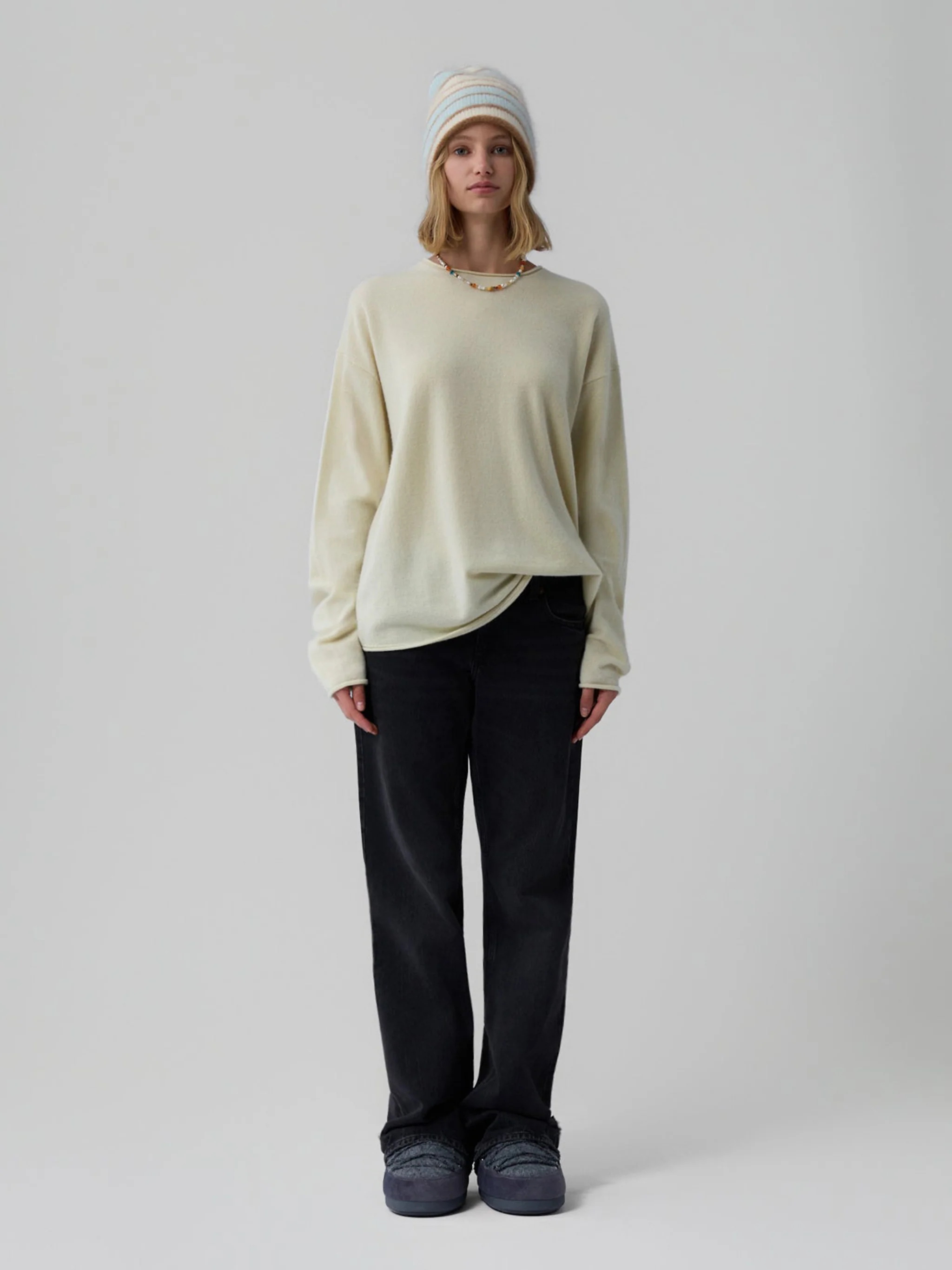 Guest In Residence Round Neck Long Sleeve Cashmere Sweater - Size S - Image 2