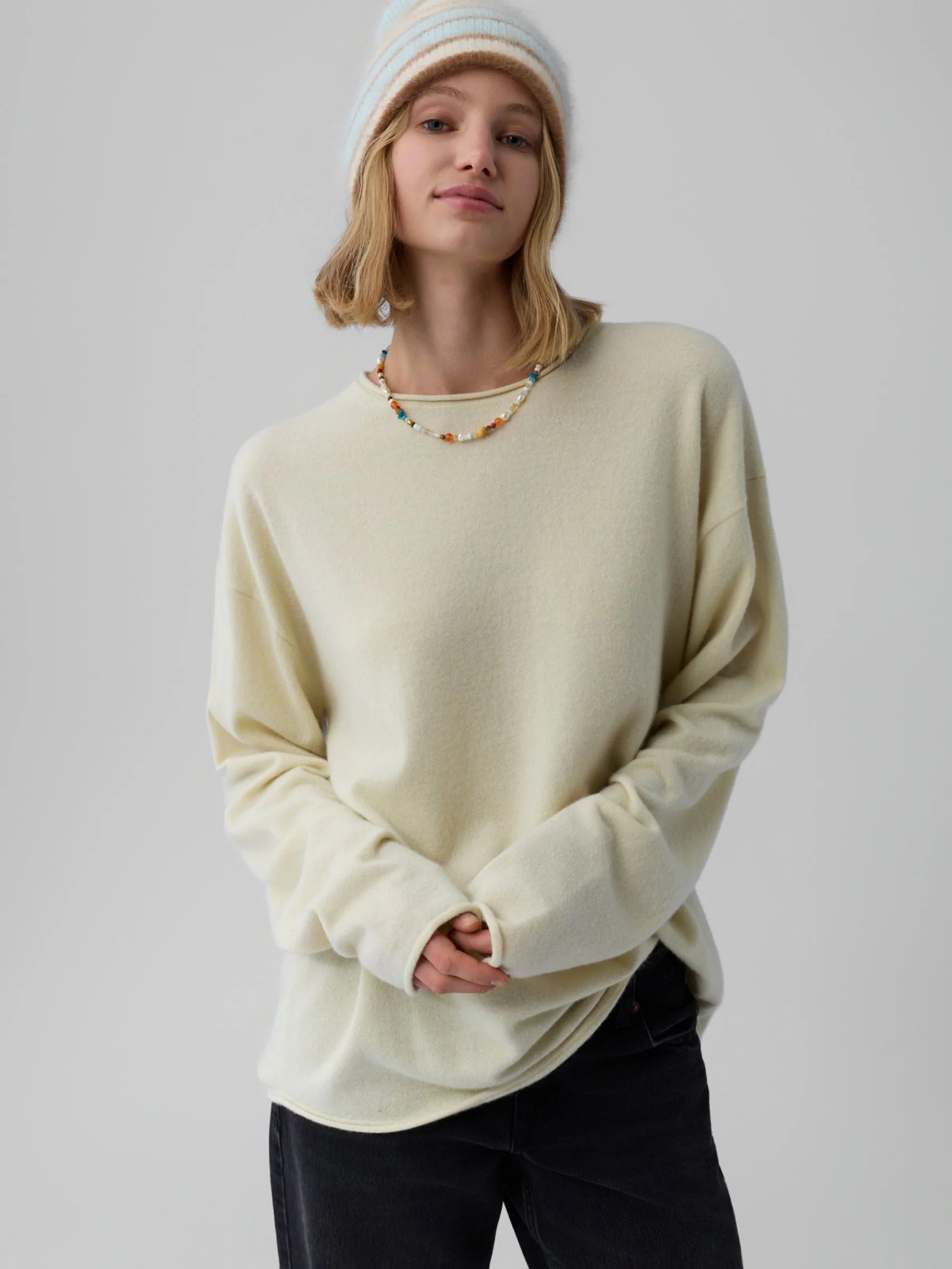 Guest In Residence Round Neck Long Sleeve Cashmere Sweater - Size S - Image 3