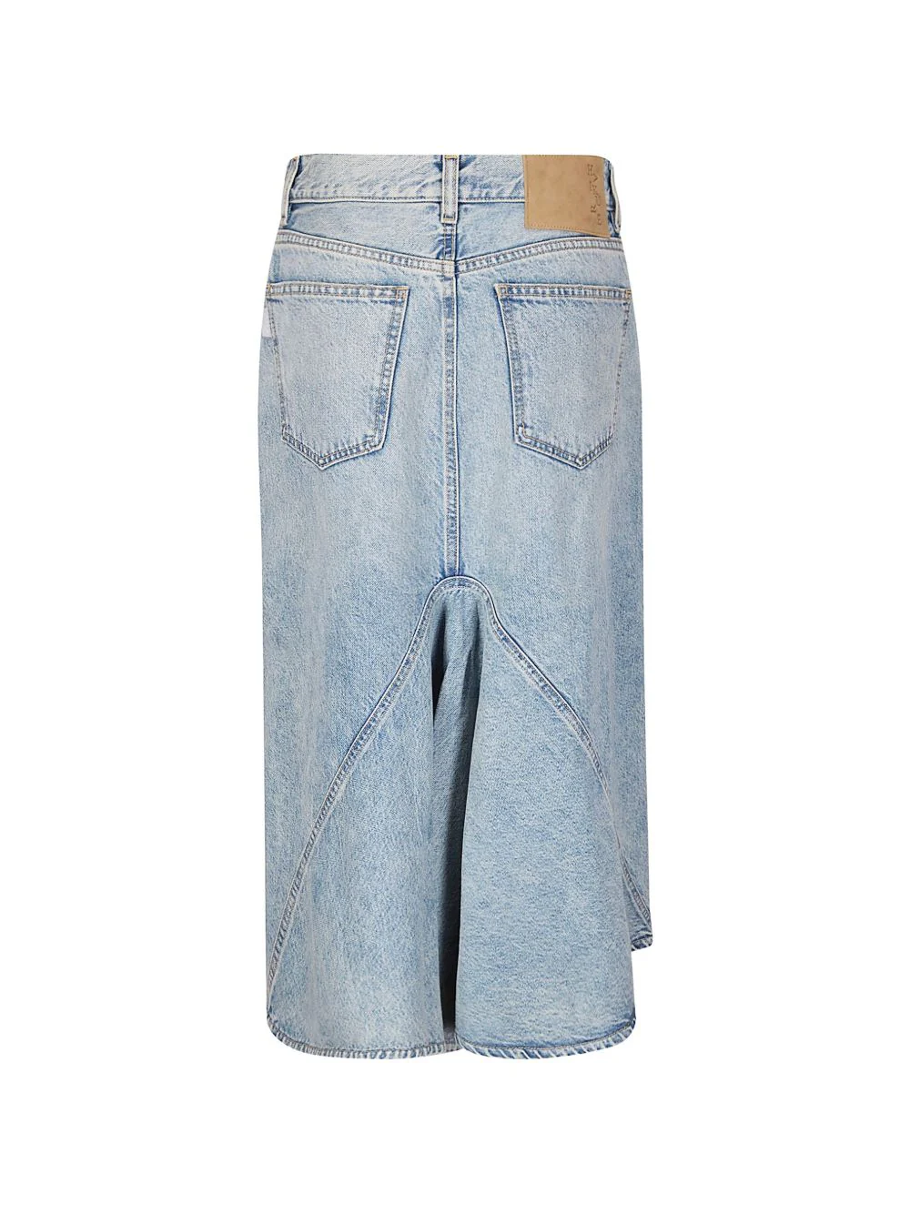 Haikure Asymmetric Hem Jeans with Belt Loops and Patch Pocket - Image 2