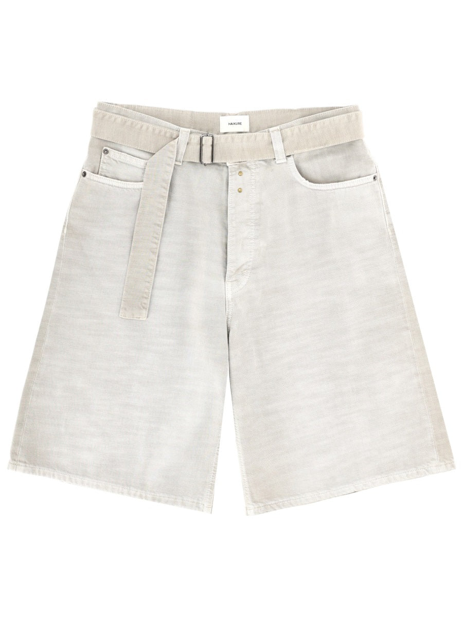 HAIKURE Belted Denim Shorts - Image 7
