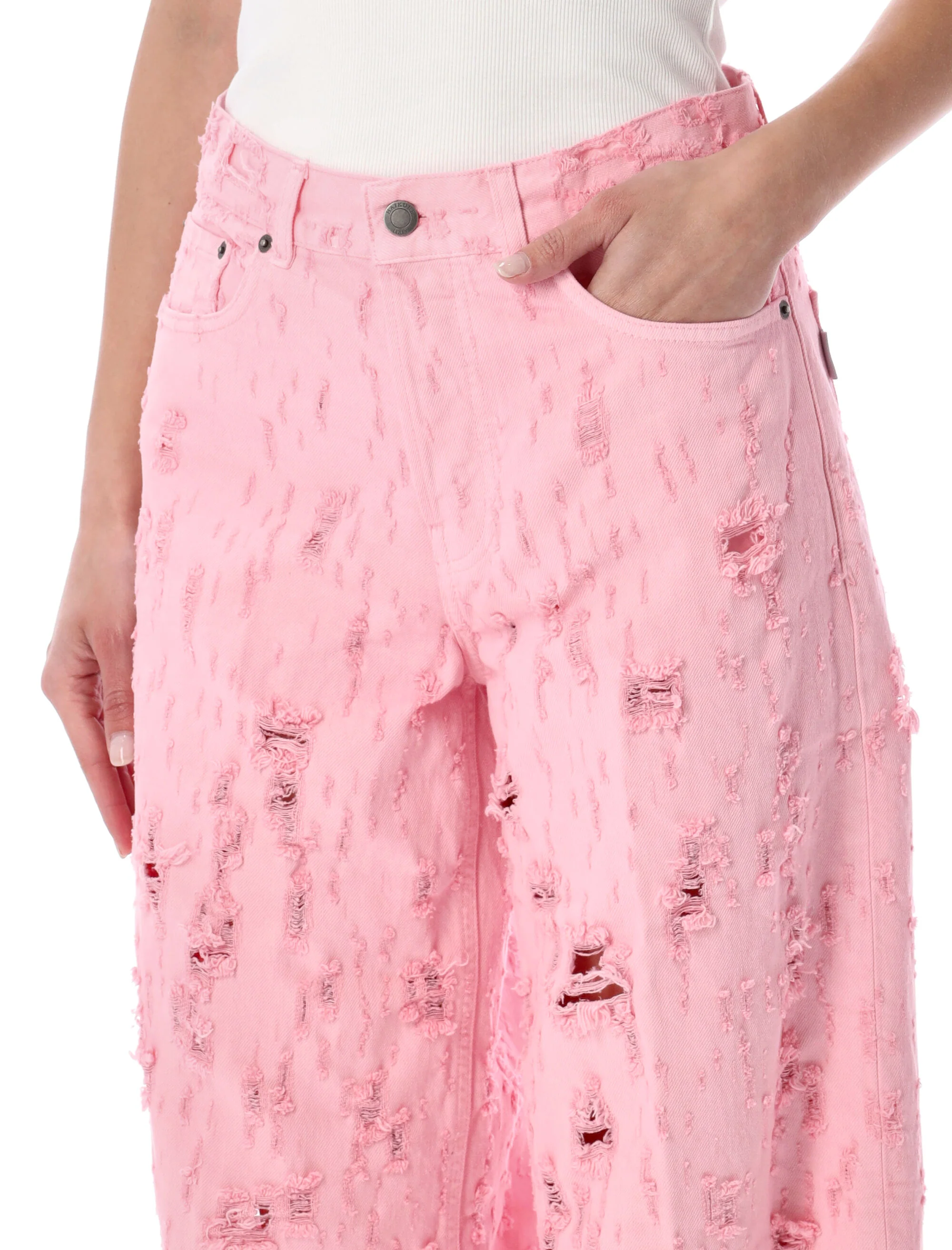 Haikure High-Waisted Distressed Jeans - Size 26 - Image 3