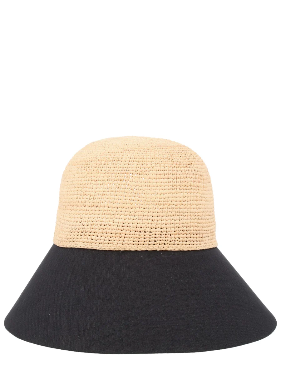 Helen Kaminski Mini Raffia and Linen Hat