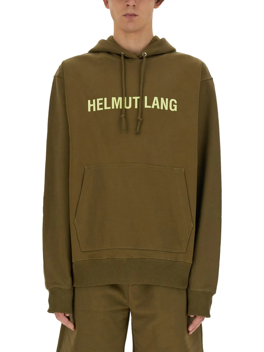 Helmut Lang Regular Fit Cotton Logo Sweatshirt - Size L