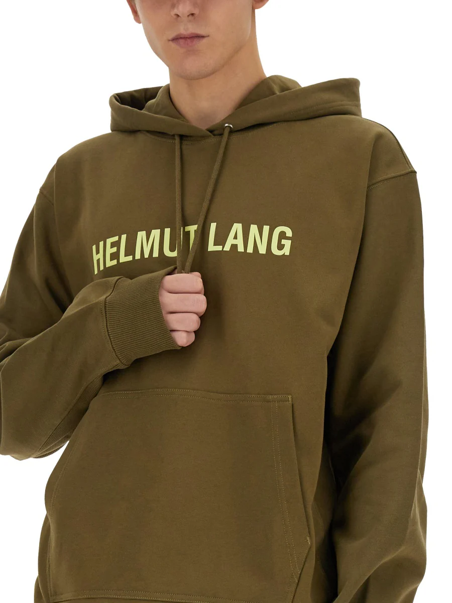 Helmut Lang Regular Fit Cotton Logo Sweatshirt - Size L - Image 4