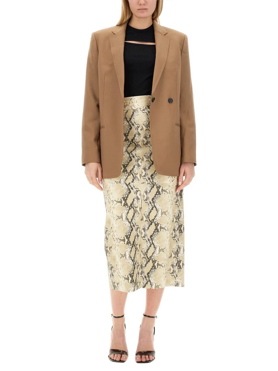 HELMUT LANG SINGLE-DOUBLE BREASTED WOOL-BLEND TWILL BLAZER - Image 2