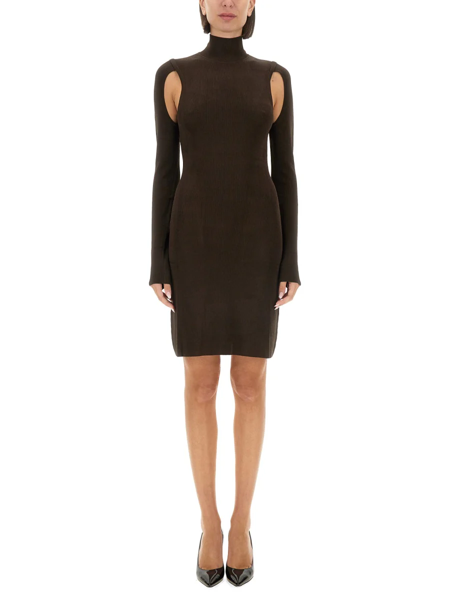 Helmut Lang Slim Fit Turtleneck Mini Dress