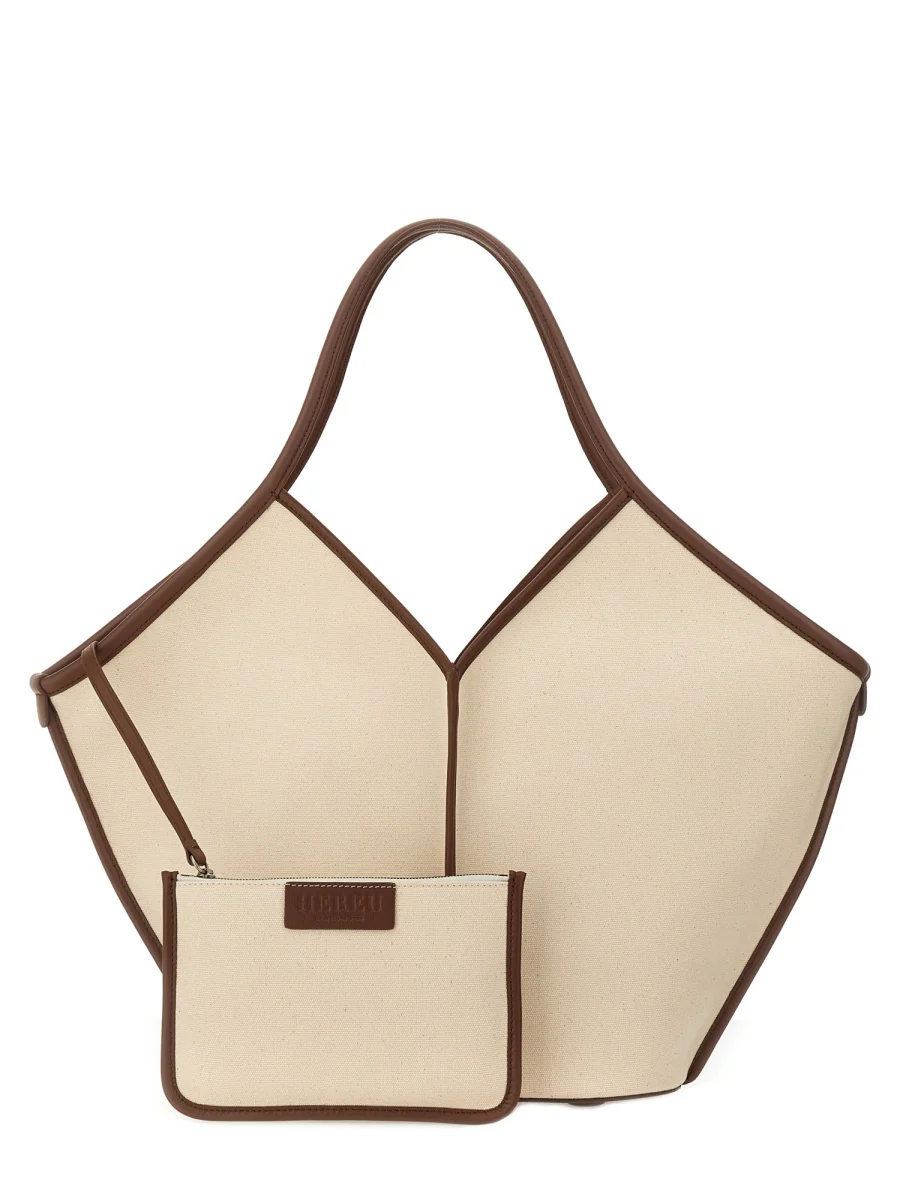 HEREU CALELLA - Leather-trimmed Organic Cotton Tote Bag - Image 4