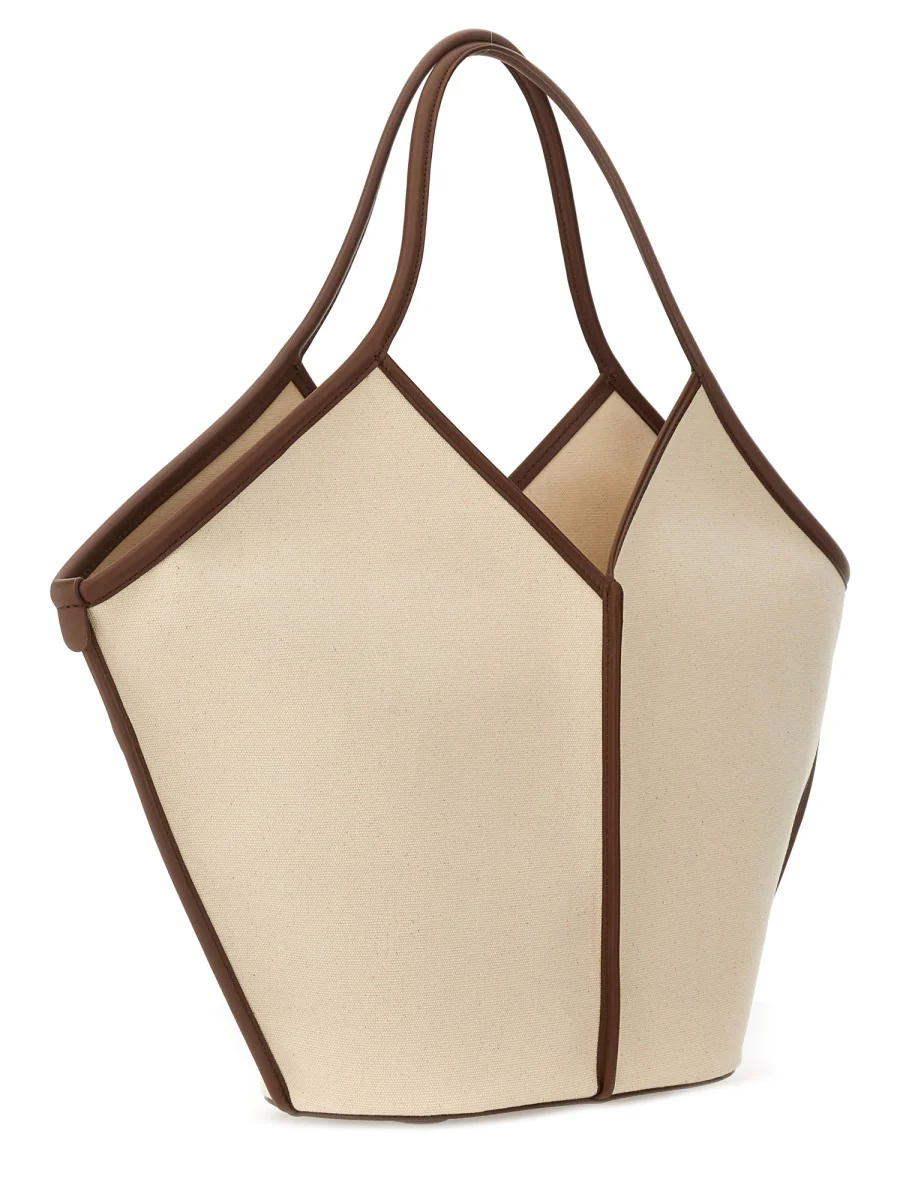 HEREU CALELLA - Leather-trimmed Organic Cotton Tote Bag - Image 5