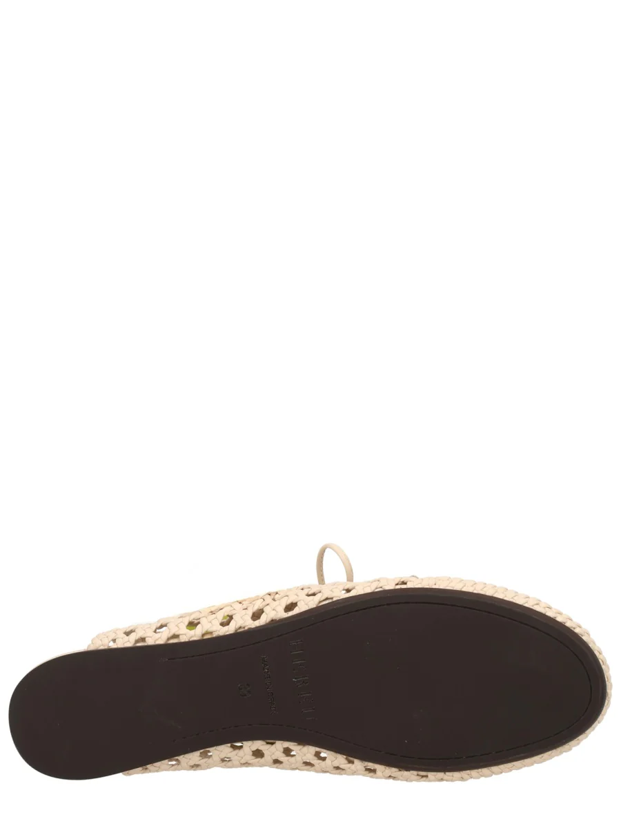 HEREU Woven Lace-up Ballet Flats - Image 4