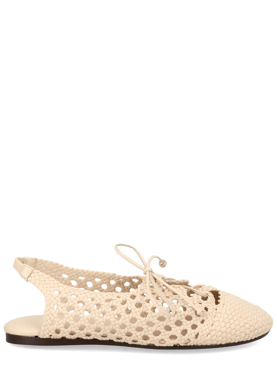 HEREU Woven Lace-up Ballet Flats - Image 5