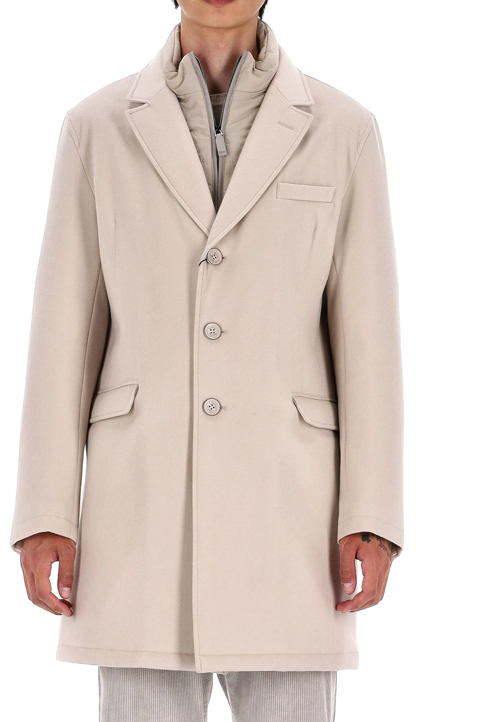 Herno Lightweight Natural Fabric Coat for Men - FW24 Collection