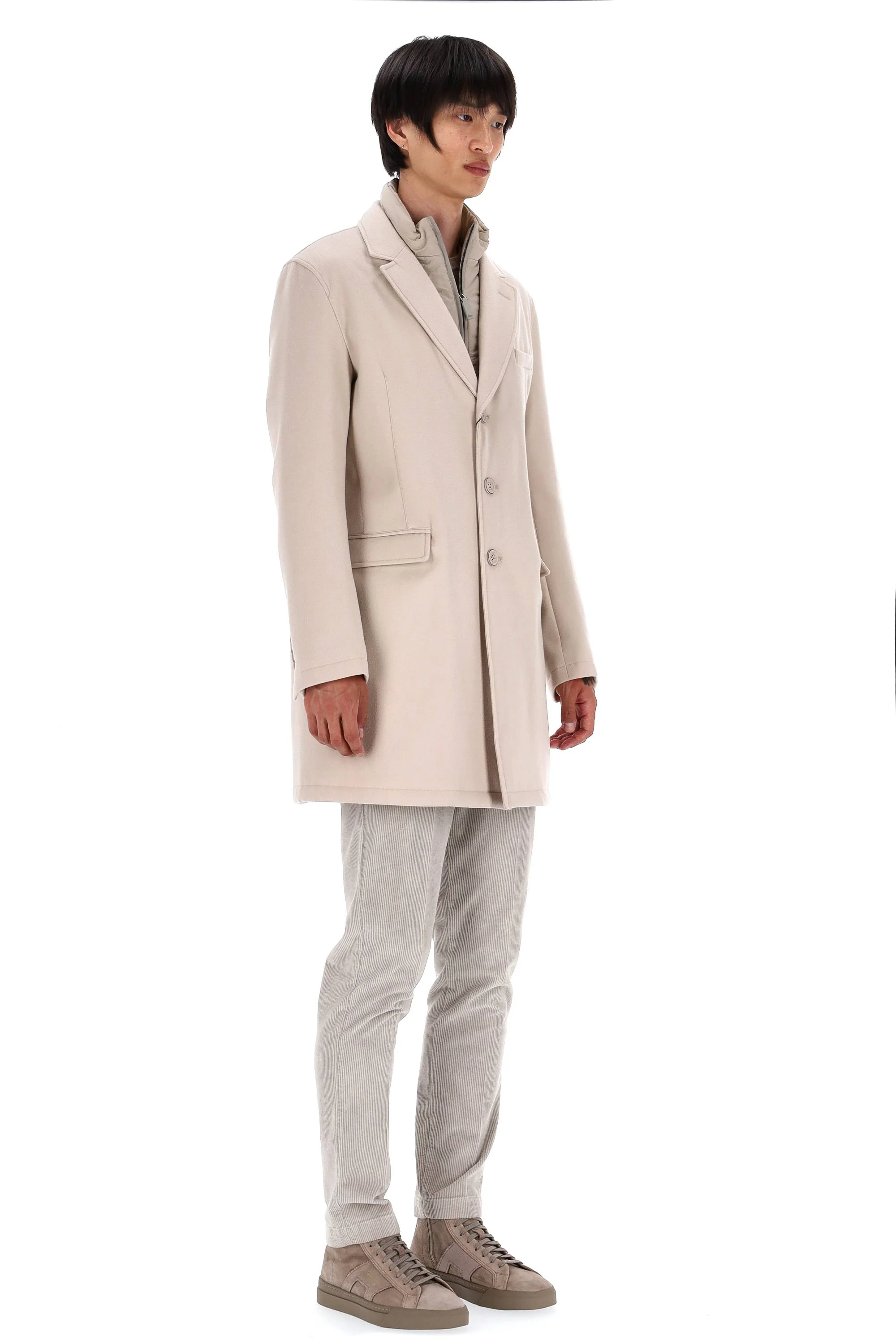 Herno Lightweight Natural Fabric Coat for Men - FW24 Collection - Image 3