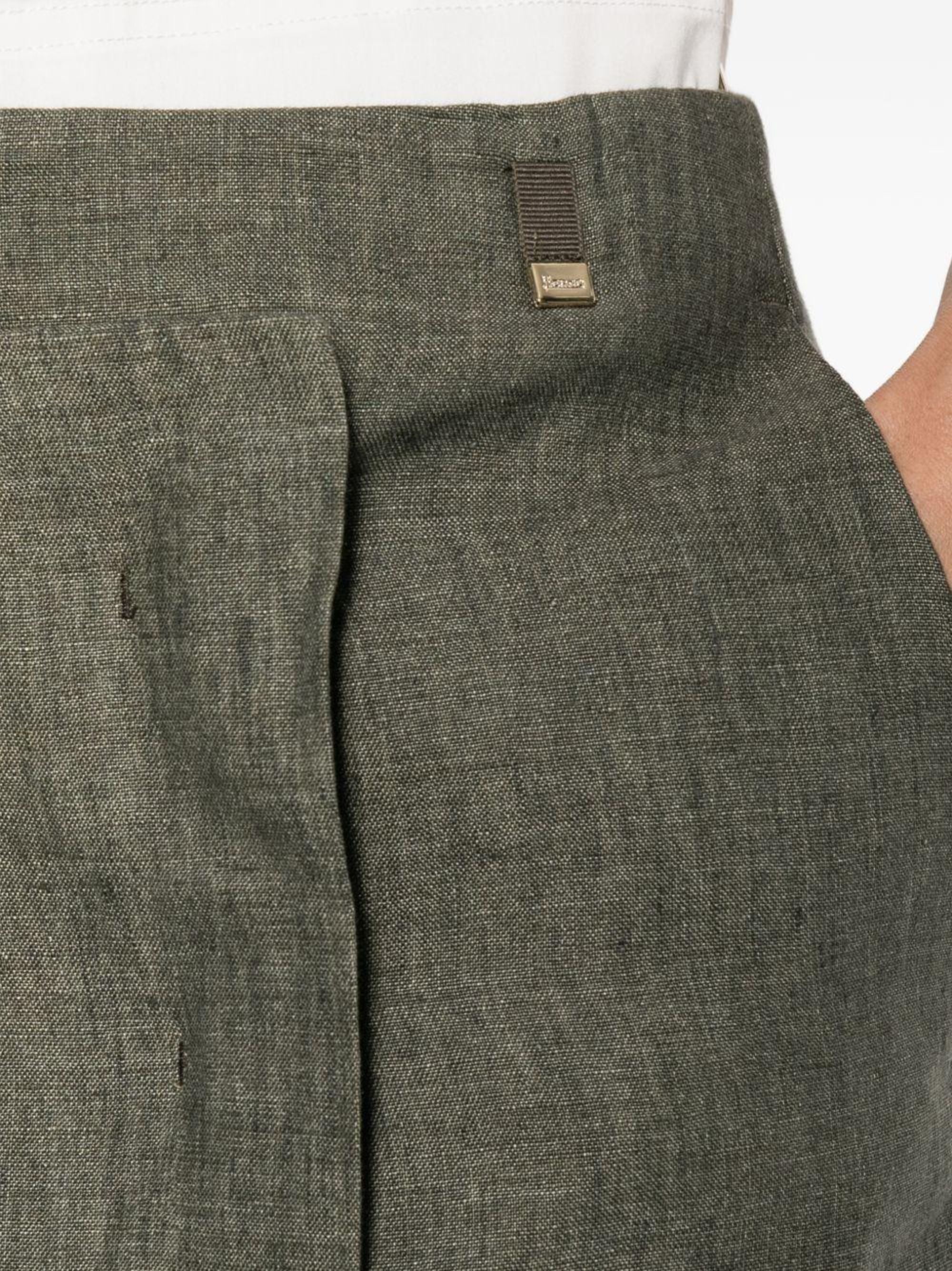 Herno Linen Skirt with Pockets and Asymmetric Hem - Image 4
