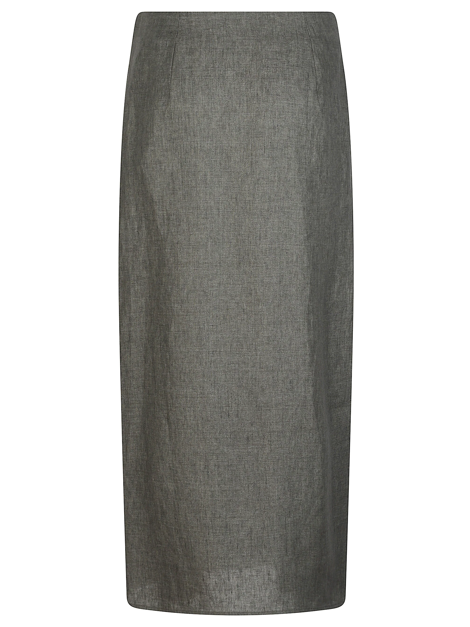 Herno Linen Skirt with Pockets and Asymmetric Hem - Image 5