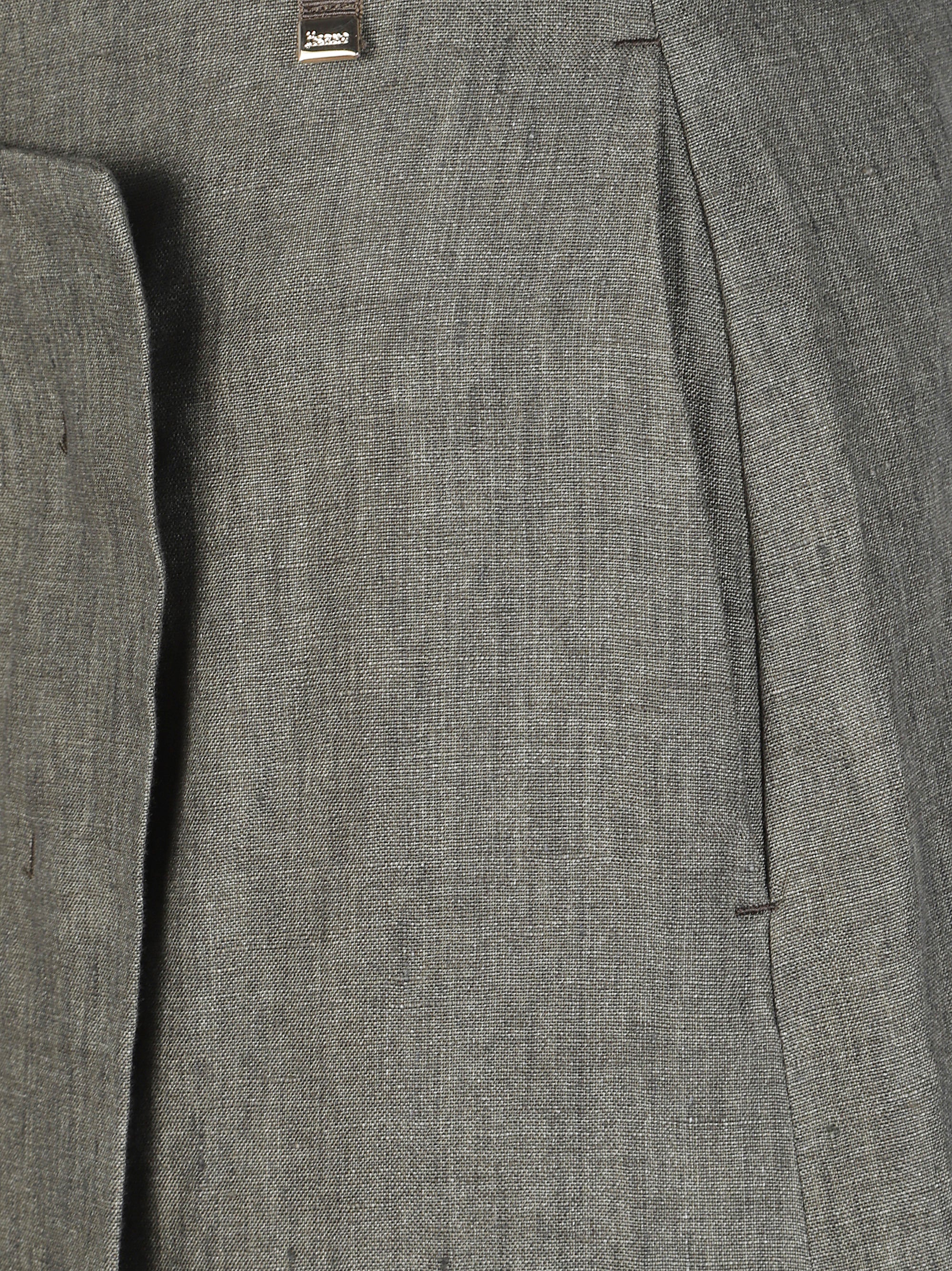 Herno Linen Skirt with Pockets and Asymmetric Hem - Image 6