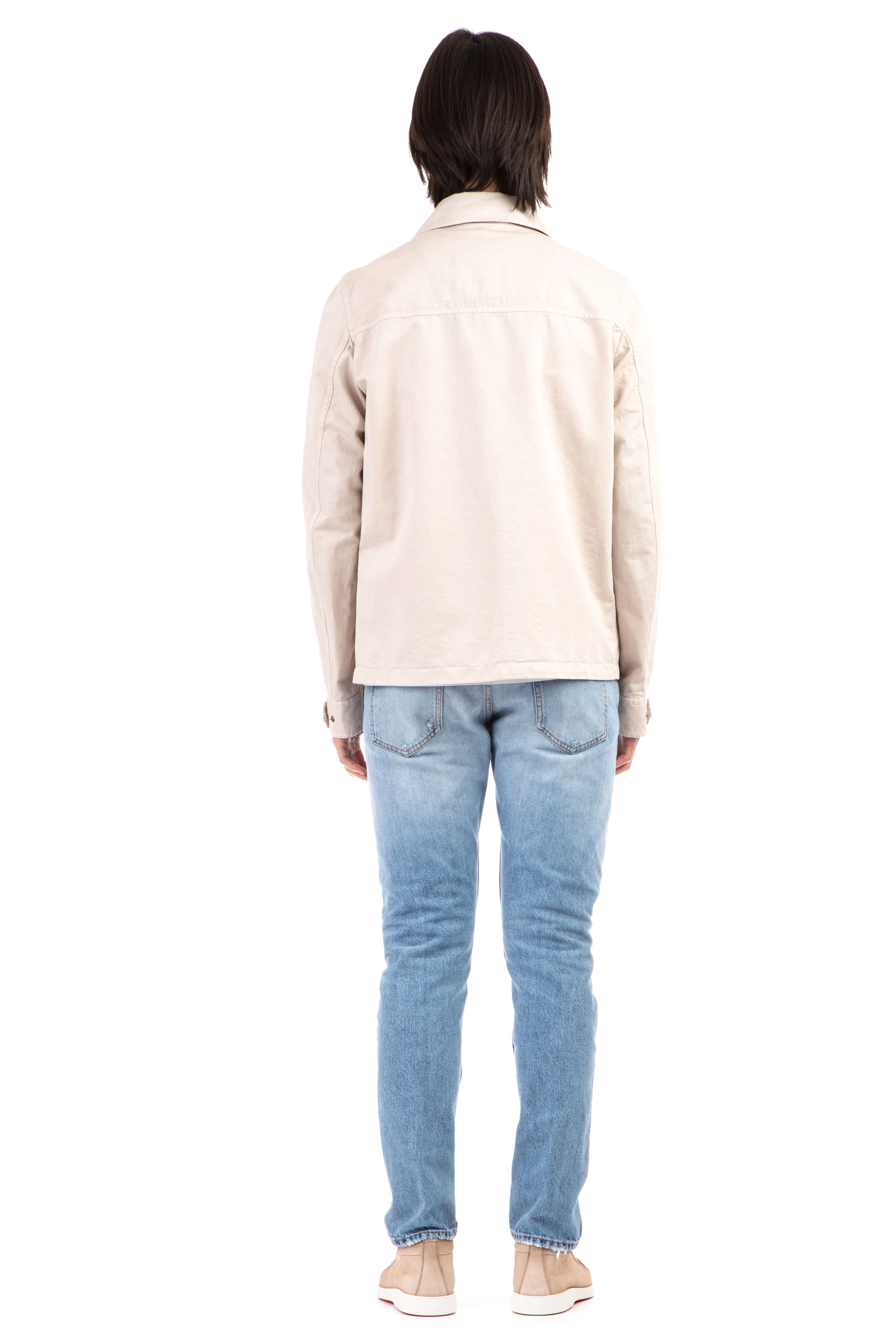 Herno Men's Unlined Cotton-Linen Snap Button Overshirt - Image 3