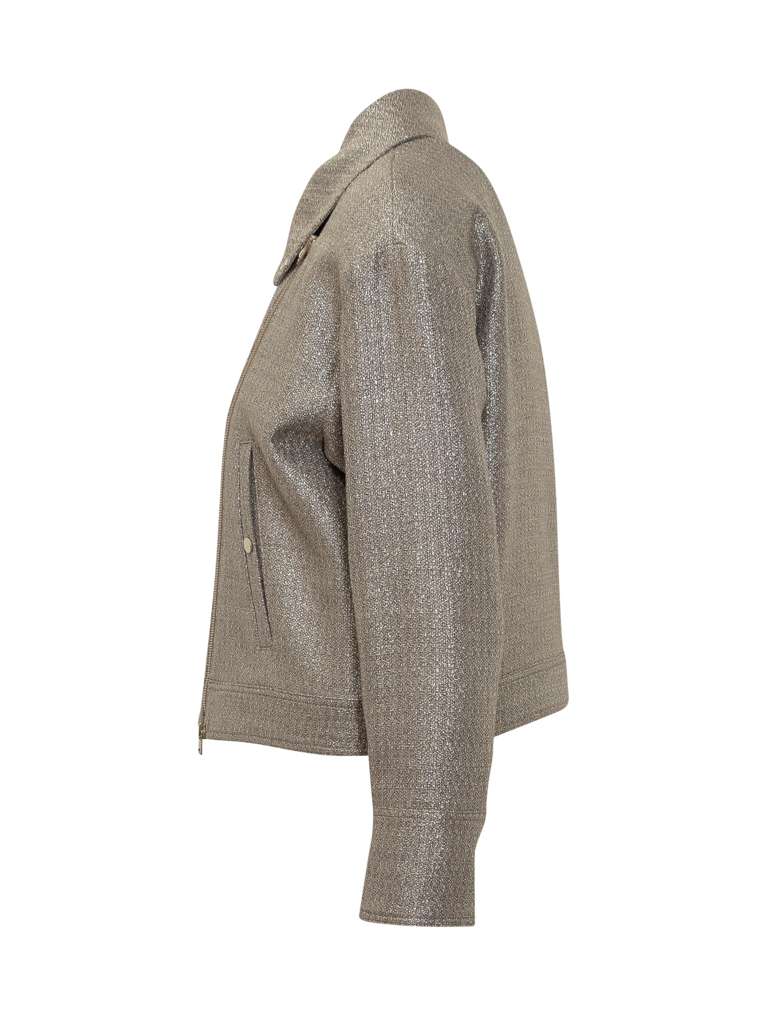 Herno Metallic Boucle Loop Biker Jacket - Image 3