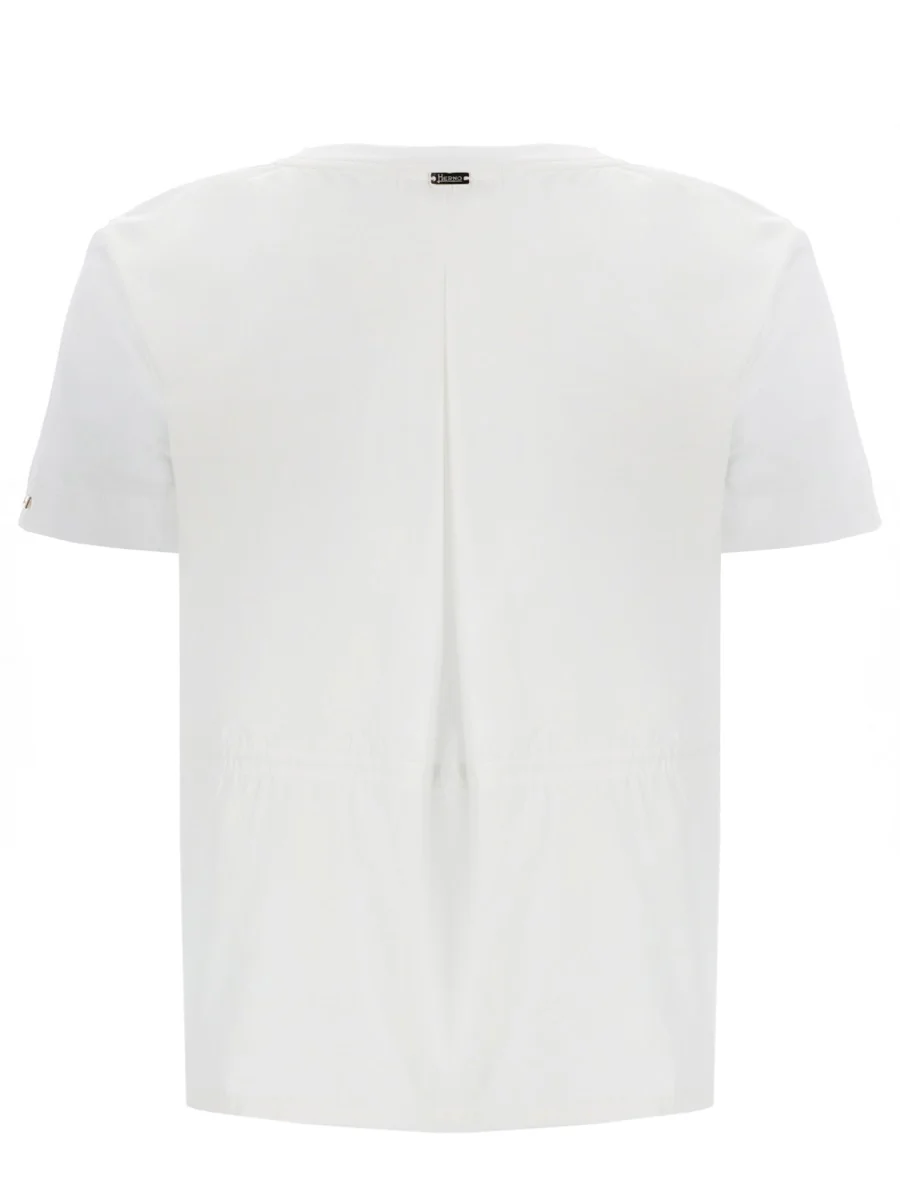 Herno Women's Jersey, Chic Cotton Jersey and Taffeta T-Shirt - Image 2