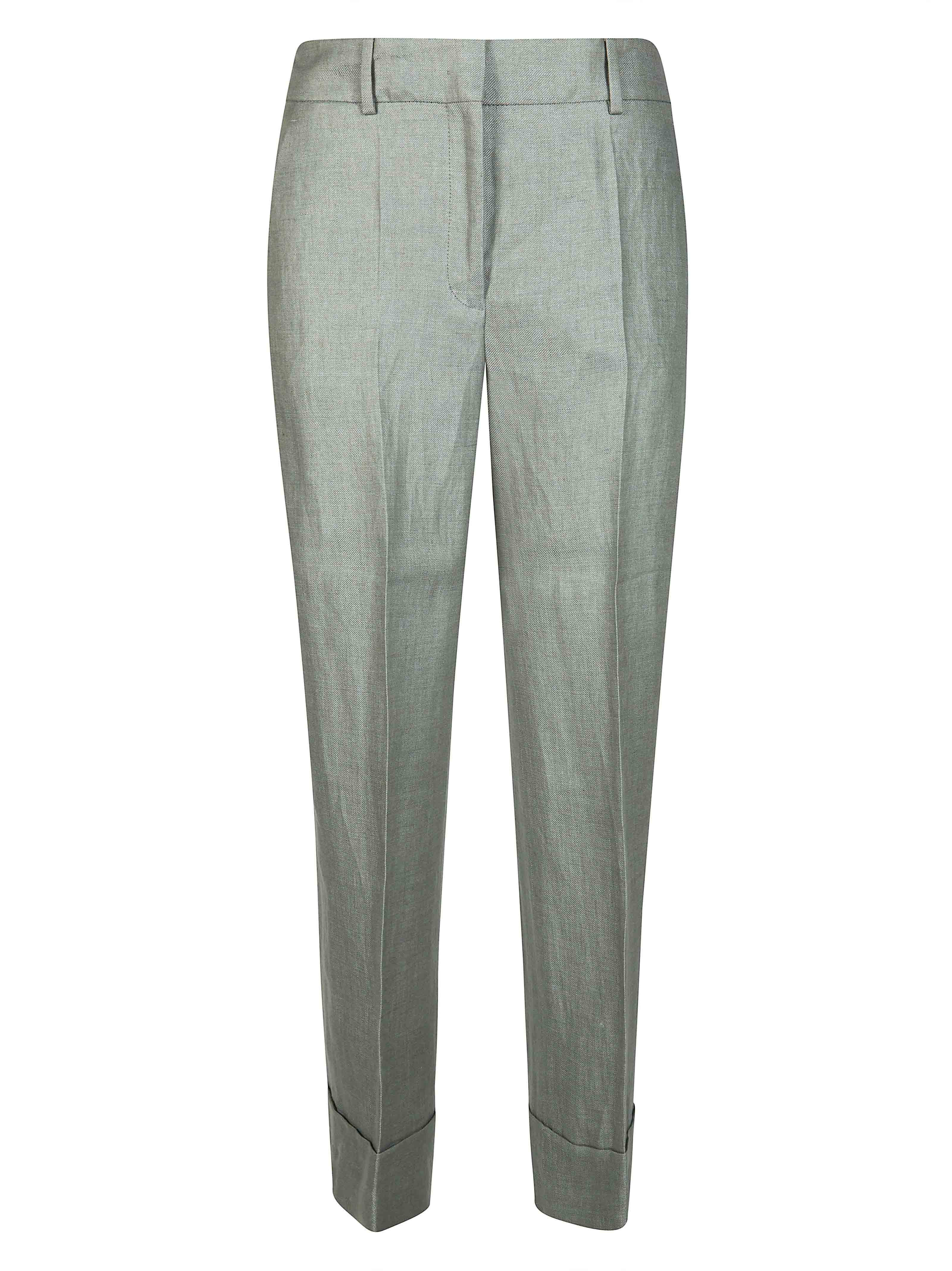 Incotex Mini Linen Dritto Risvolto Trousers for Women