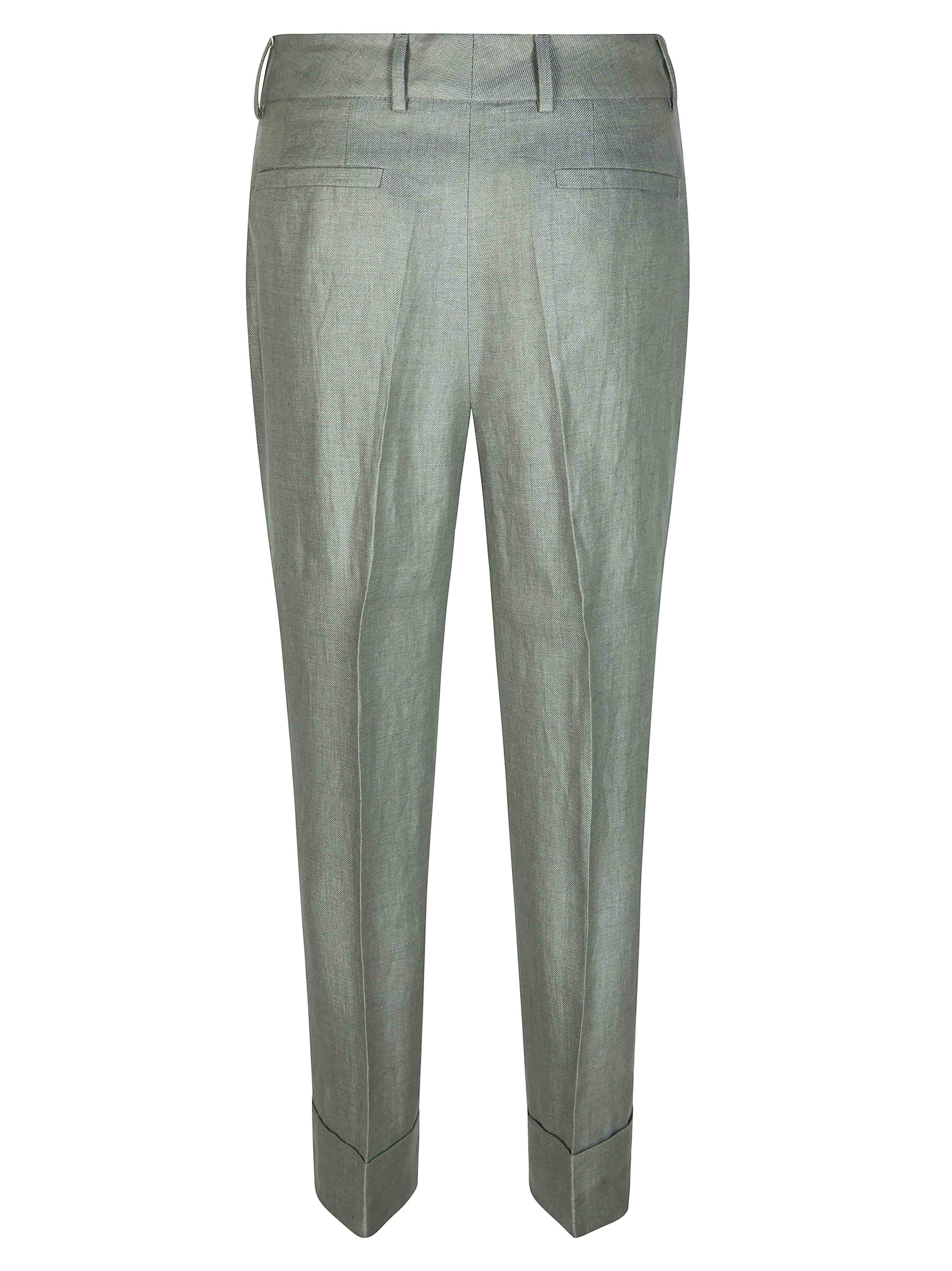 Incotex Mini Linen Dritto Risvolto Trousers for Women - Image 2