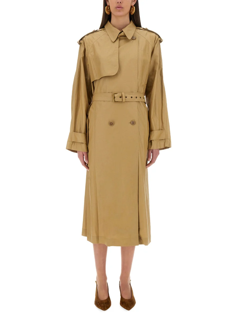 ISABEL MARANT Freanne Belted Double-breasted Linen-blend Trench Coat