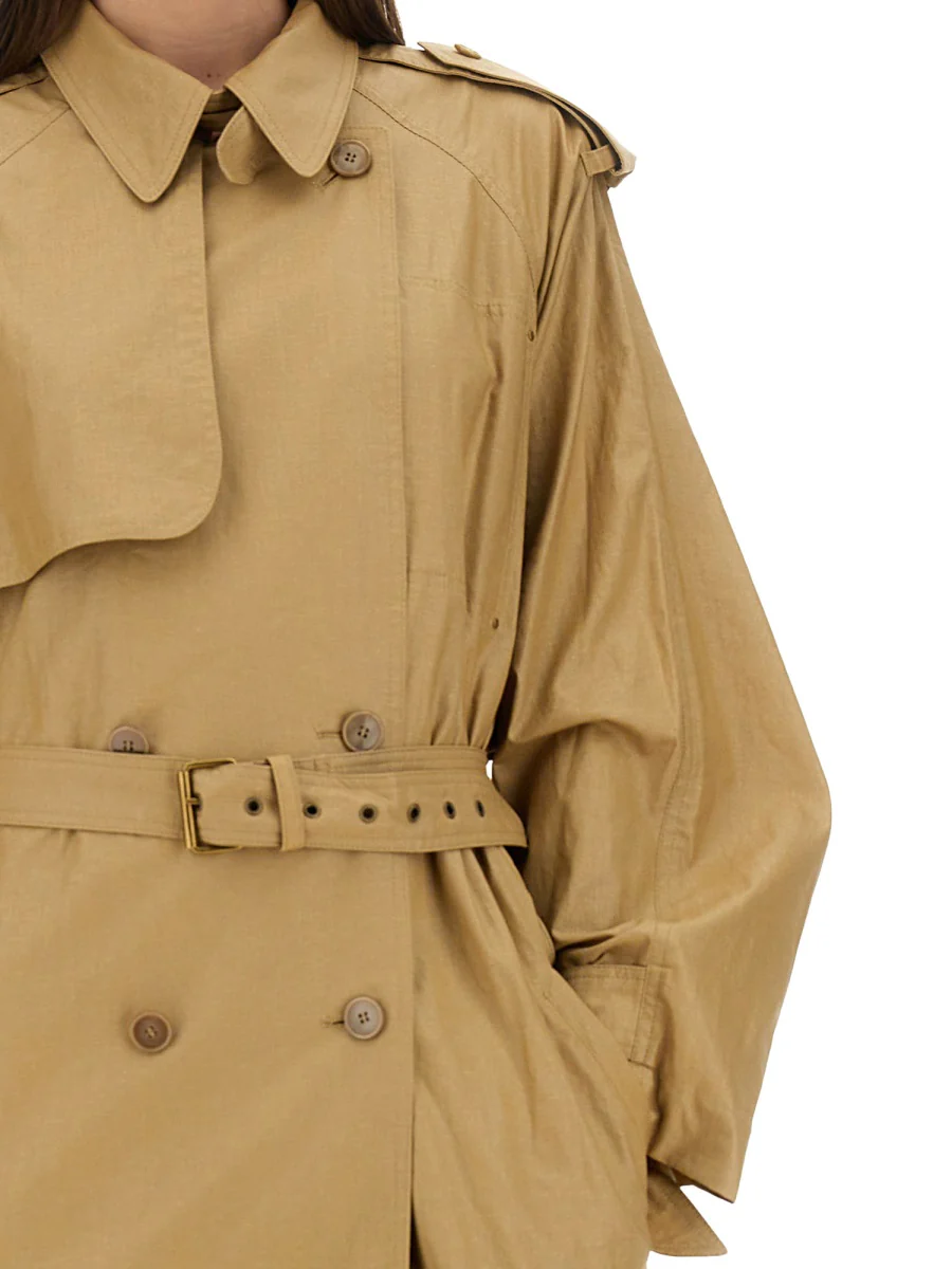 ISABEL MARANT Freanne Belted Double-breasted Linen-blend Trench Coat - Image 2