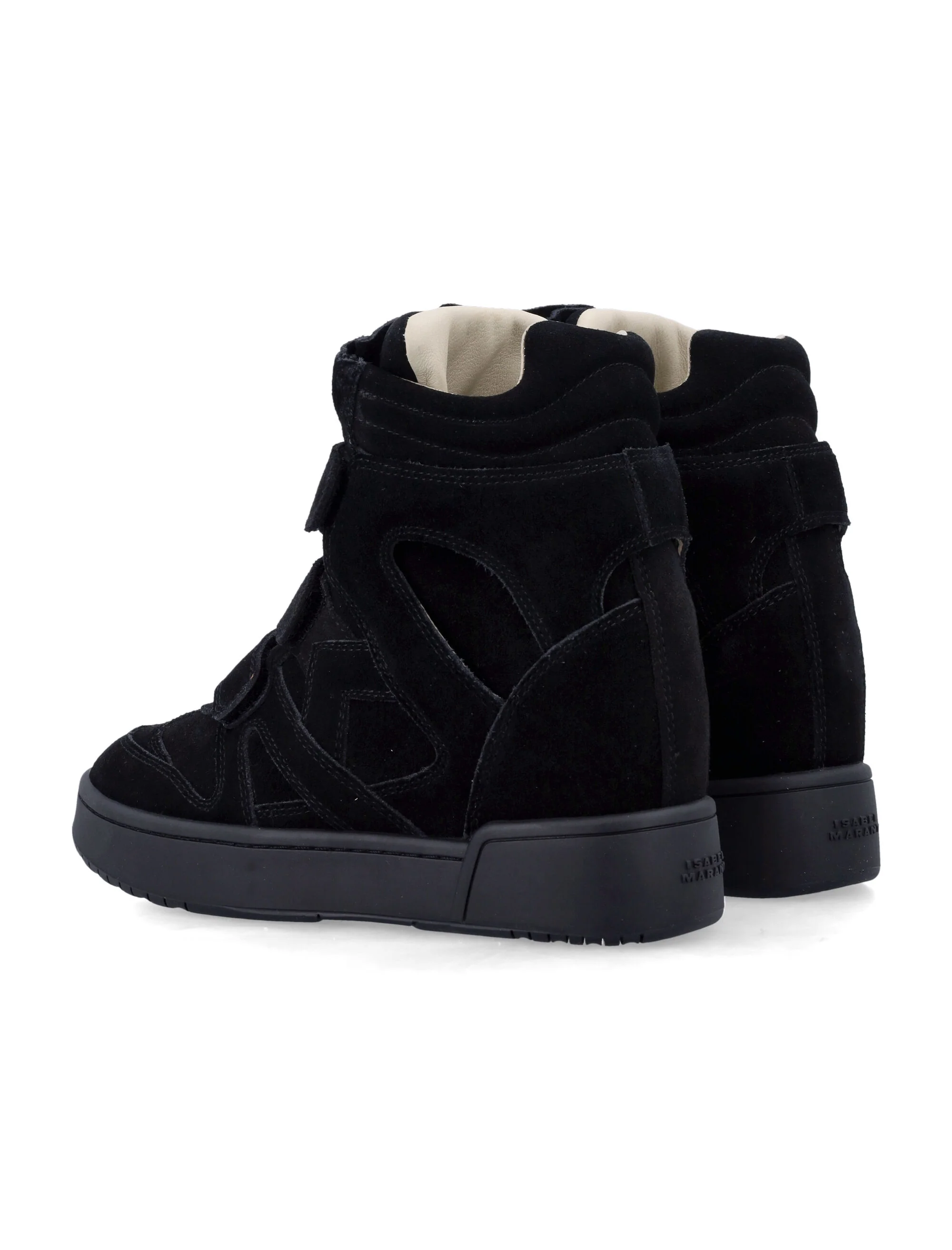 Isabel Marant High-Top Wedge Sneakers with Velcro Straps - 5 cm Heel Height - Image 4